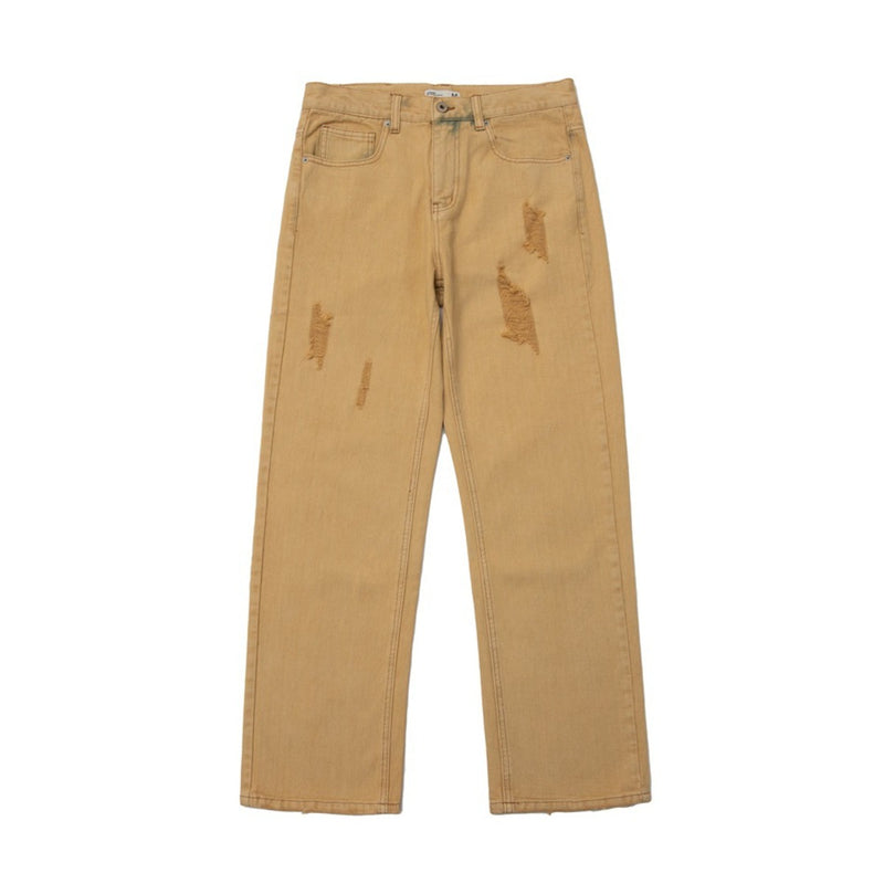 Unisex Jeans Retro Washed Ripped Jeans