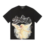 Mixed emotion cross-border t-shirt rhinestone printing g pure cotton printing