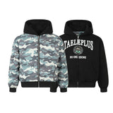 Unisex Down Jacket Winter Hooded Sweater Double-Sided Padded Jacket Men