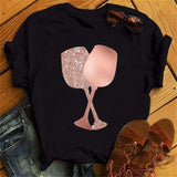 2024Plant Feather Print T-shirt Fashion Cartoon Plant Feather Print Women's Short Sleeve