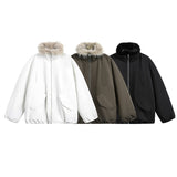 Unisex Down Jacket Winter Fleece Collar