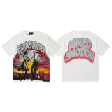 Men's t-shirt with rhinestone print, 100% cotton, american vintage style
