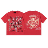 Mixed emotion men's t-shirt - short sleeve, rhinestone print, 100% cotton
