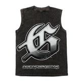 Hip hop tank top american high street statue of liberty full version hip hop street rock vest sweatshirt sleeveless t-shirt