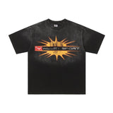 Valley retro cotton t-shirt - washed, distressed, hip-hop print
