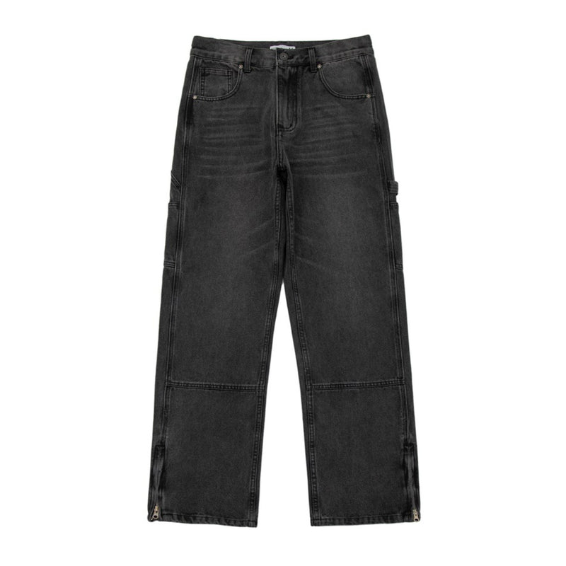 Unisex Jeans Men's Pants Loose Zip