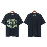 Men's short-sleeve t-shirt - washed print with hotfix rhinestones - premium cotton - high quality