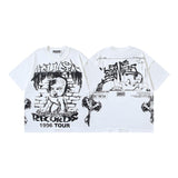 Men's short-sleeve t-shirt - washed print with hotfix rhinestones - premium cotton - high quality
