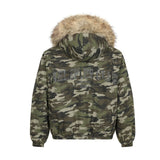 Unisex Down Jacket Men's Winter Fur Collar Camouflage Padded Jacket