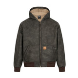 Unisex Down Jacket Winter Lamb Feather Vintage Thermal Jacket