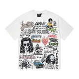 Men's t-shirt short sleeve hip hop printing g pure cotton printing hot diamond