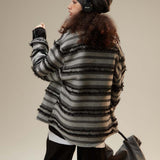 Unisex Sweater Autumn Trendy Plaid Colorblock Shirt