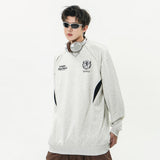 Men Hoodie round Neck Racing Suit Sports Loose Long Sleeve Top Autumn and Winter