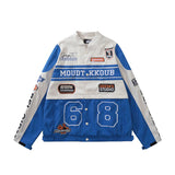 Unisex down jacket quilted motorcycle style outwear