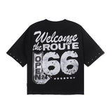 Bkys hotfix rhinestone cotton t-shirt - american hip hop print