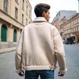 Men Jacket Retro Simple Baggy Coat
