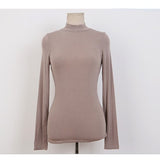 Women's Long Sleeve Shirt Top Turtleneck Bottoming Shirt T-shirt Women's Clothing