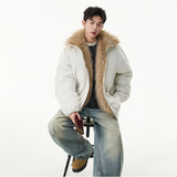 Unisex Down Jacket Winter Fleece Collar