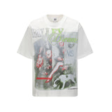 Vale forever washed t-shirt for men - direct-to-garment hip hop print, 100% cotton