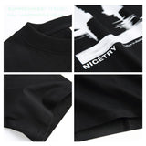Summer New T-Shirt Black and white tree abstract Printed Mal