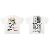 Hip-hop streetwear short sleeve tee - 100% cotton street print