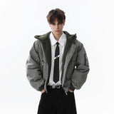 Unisex Down Jacket Men's Winter Lamb Feather Hooded Jacket