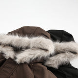 Unisex down jacket winterretro fur collar