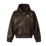 Unisex Down Jacket Winter Vintage Fleece Jacket Hooded Padded Jacket