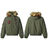 Unisex Down Jacket Men's Winter Warm Hair Collar Cotton Jacket