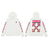 Off OW White Hoodie pink ribbon