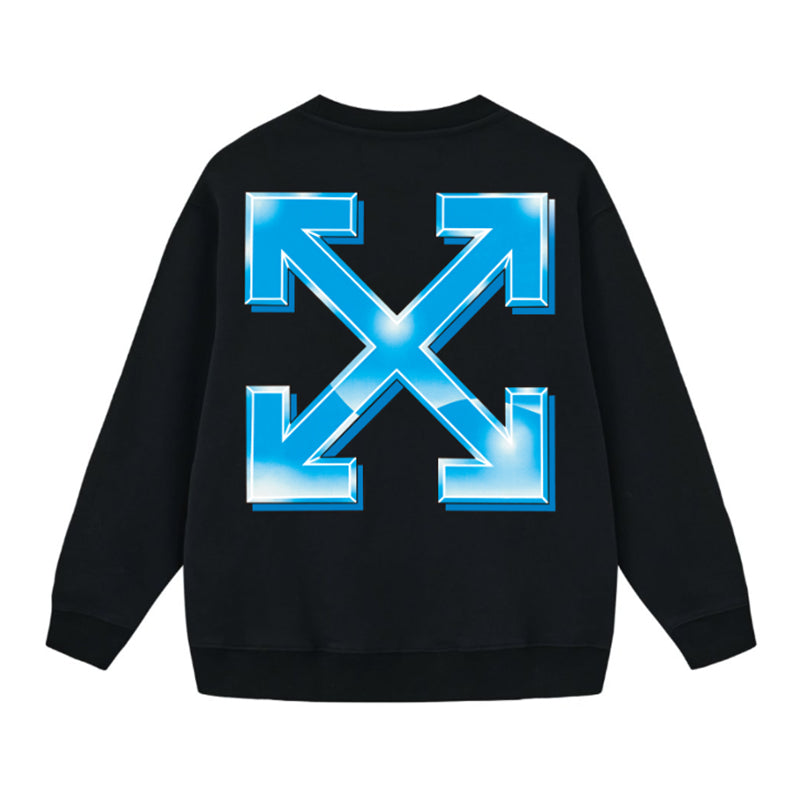 Off OW White Sweatshirt Blue 3D Cube