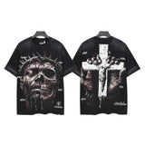 Men's t-shirt short sleeve hot diamond printing g pure cotton hip hop street printing