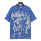 Men's t-shirt short sleeve hot diamond printing g pure cotton hip hop street printing