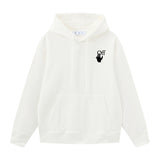 Off OW White Hoodie Blue warning line