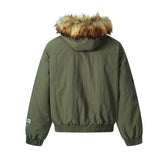 Unisex Down Jacket Men's Winter Warm Hair Collar Cotton Jacket