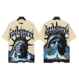 Men's youth t-shirt with rhinestone print, 100% cotton, american retro style
