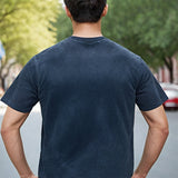 Men T Shirts Vintage Letter Print Short Sleeve