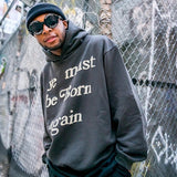 Hip-hop hoodie american kanye letter foam loose high street pullover hoodie hooded sweatshirt outwear