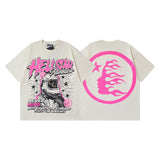 Men's short-sleeve t-shirt - washed print with hotfix rhinestones - premium cotton - high quality