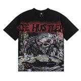 Life hustlers hot diamond cotton t-shirt with hip-hop print