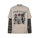 Unisex long-sleeved shirt men's autum camouflage fake two-piece