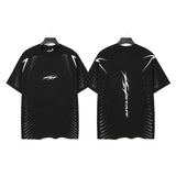 Men's t-shirt short sleeve hot diamond printing g pure cotton hip hop street printing