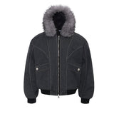 Unisex Down Jacket Men's Winter Fur Collar Padded Jacket