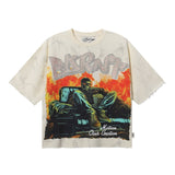 Bkys hot diamond washed pure cotton direct injection hip hop printed t-shirt g