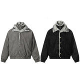 Unisex Down Jacket Winter Men's Fleece Collar Warm Padded Jacket