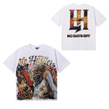 Life hustlers hot diamond pure cotton t-shirt g direct injection hip hop printing