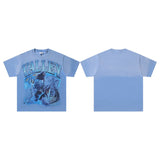 Valley t-shirt men's short-sleeved street printing hot diamond washed cotton