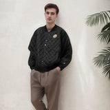 Men Jacket Vintage Baseball Collar Cotton Jacket