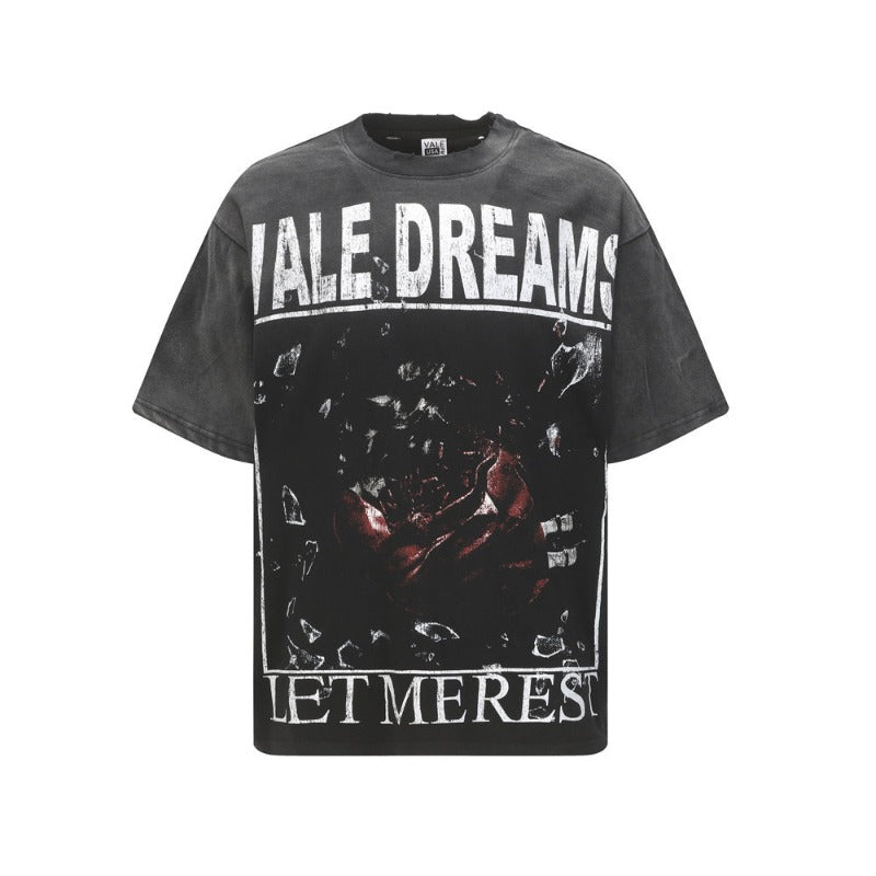 Valley american pure cotton t-shirt men's hip hop printing g street style