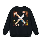 Off OW White Sweatshirt Monet oil paintings